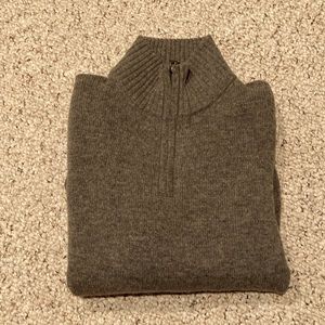 JCrew Mens quarter-zip wool sweater S